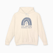 Autism Hoodie By Daily Bloom Life Happens Visuals Help Comfort Colors Lightweight Hoodie Ivory / S