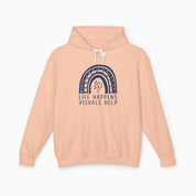 Autism Hoodie By Daily Bloom Life Happens Visuals Help Comfort Colors Lightweight Hoodie Peachy / S