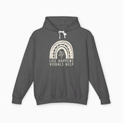 Autism Hoodie By Daily Bloom Life Happens Visuals Help Comfort Colors Lightweight Hoodie Pepper / S