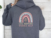 Life Happens Visuals Help Hoodie-Neurodiversity, ADHD & Autism Awareness & Acceptance Hoodie by Daily Bloom