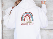 Life Happens Visuals Help Hoodie-Neurodiversity, ADHD & Autism Awareness & Acceptance Hoodie by Daily Bloom