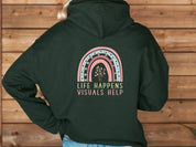 Life Happens Visuals Help Hoodie-Neurodiversity, ADHD & Autism Awareness & Acceptance Hoodie by Daily Bloom