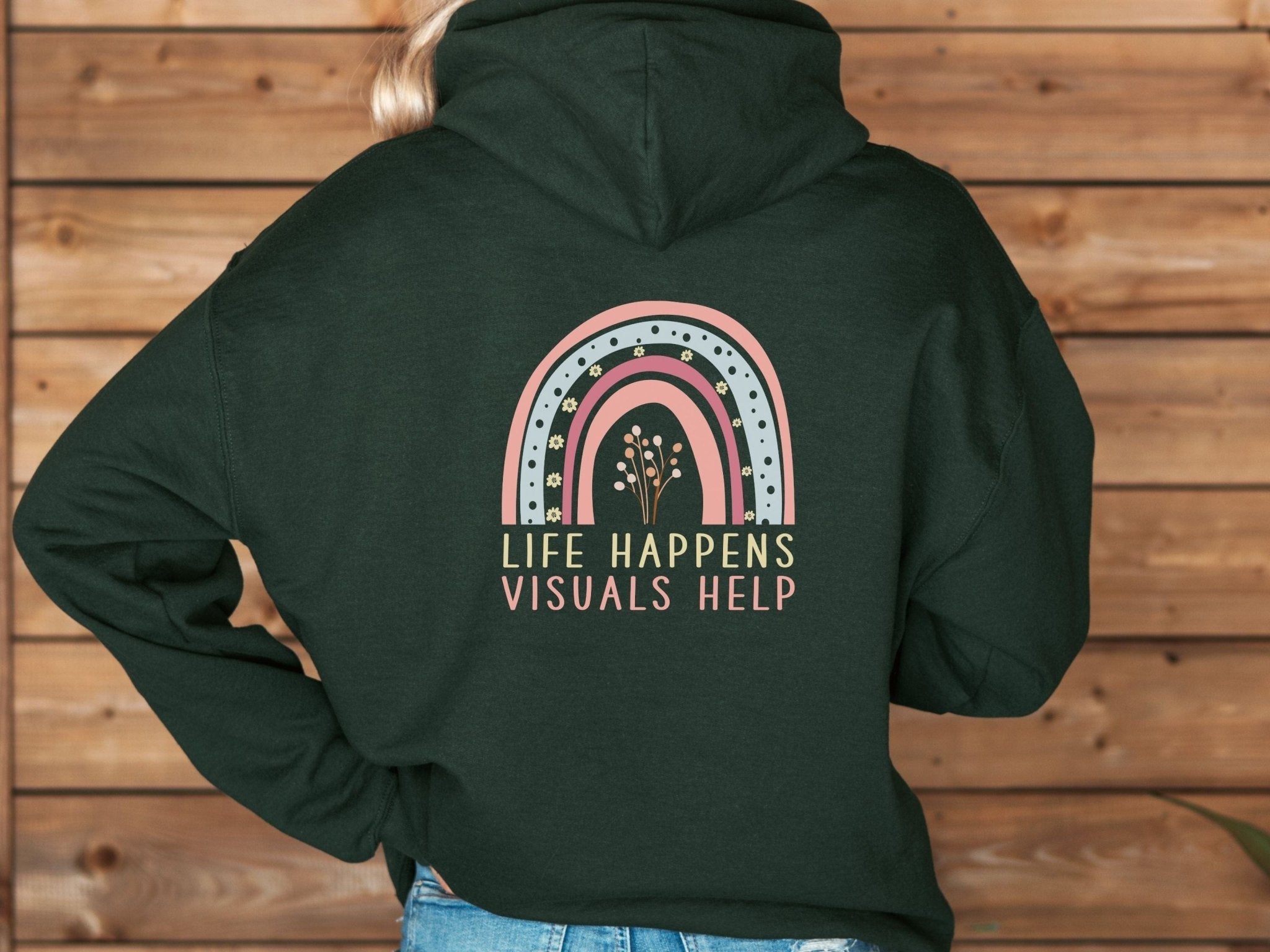 Autism Hoodie - Life Happens Visuals Help Hoodie - Daily Bloom
