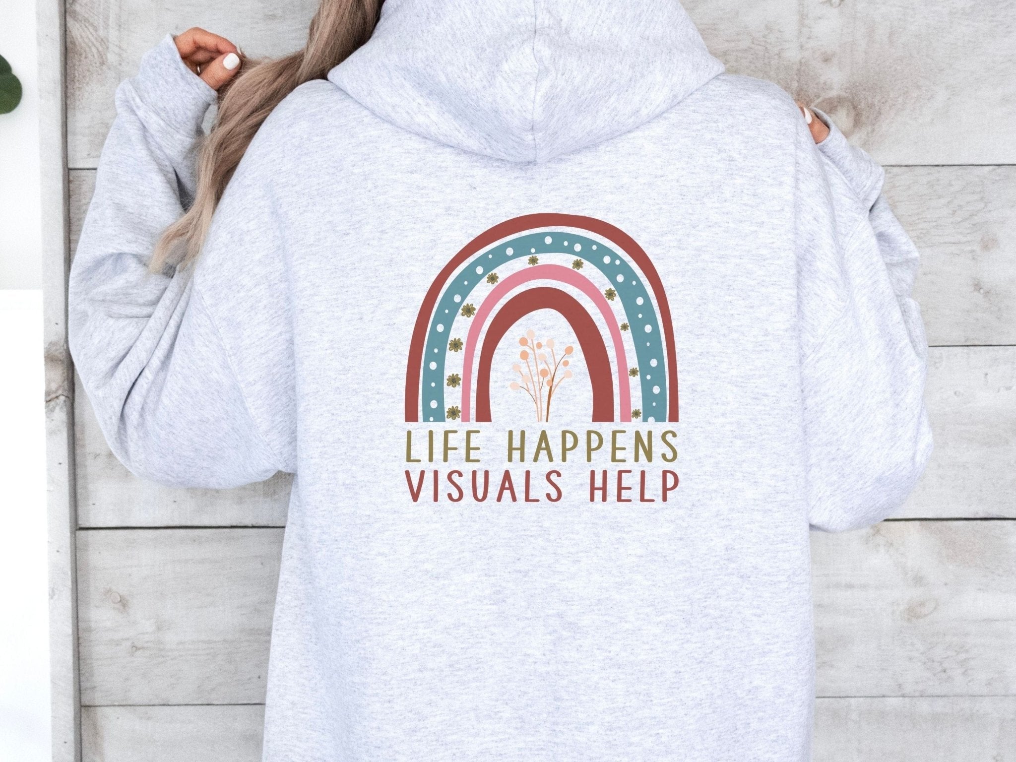 Autism Hoodie - Life Happens Visuals Help Hoodie - Daily Bloom