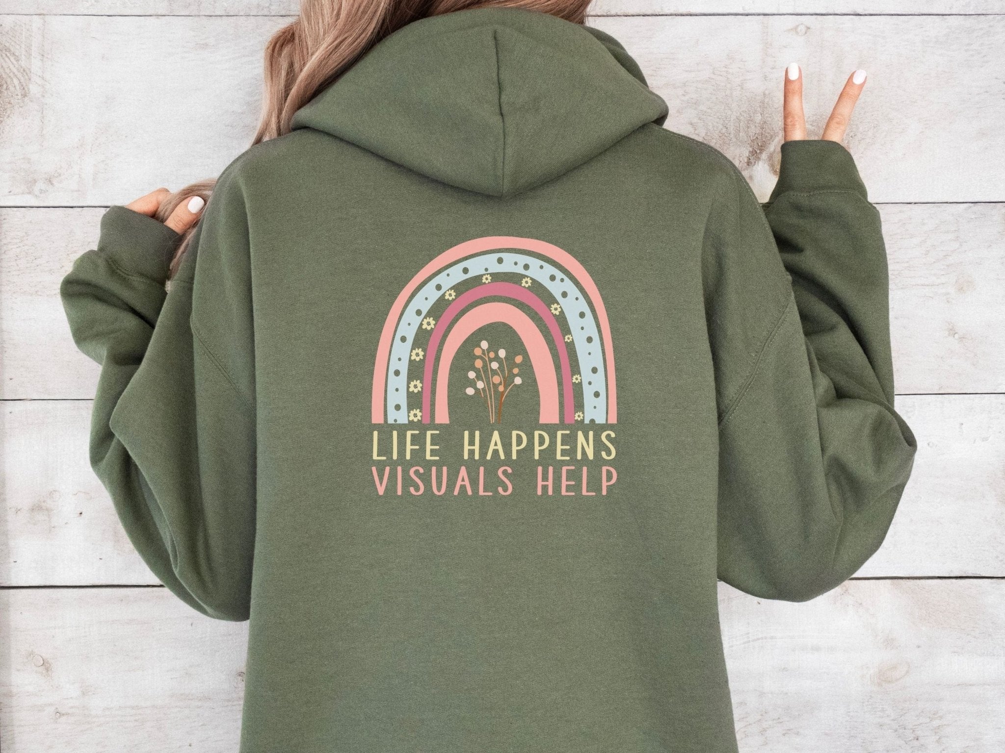 Autism Hoodie - Life Happens Visuals Help Hoodie - Daily Bloom