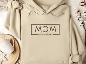 Mom Autism Acceptance Frame Hoodie-Sand-Neurodiversity, ADHD & Autism Awareness & Acceptance Hoodie by Daily Bloom