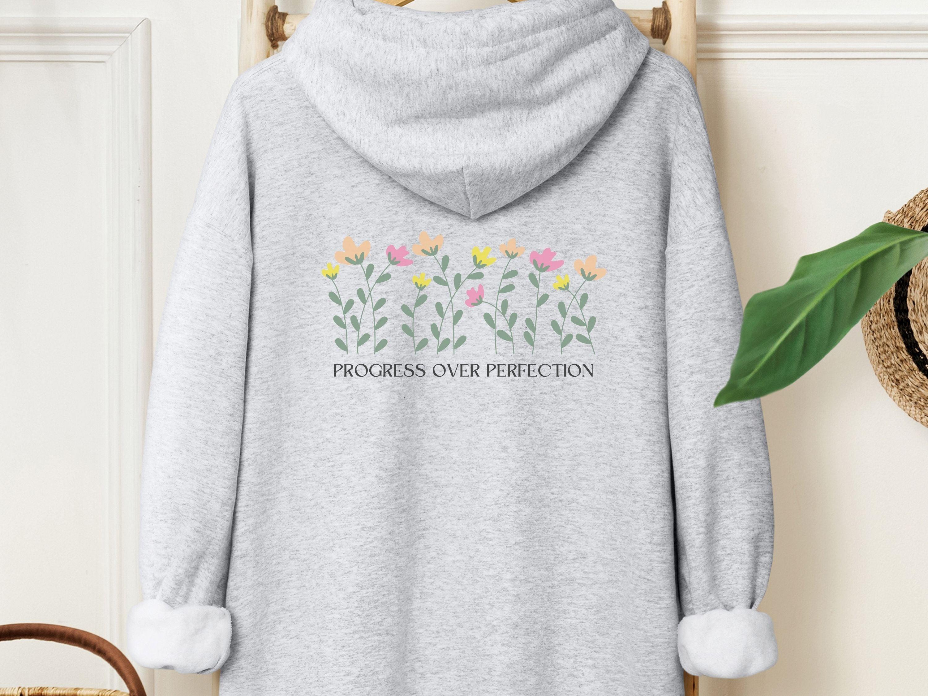 Progress Over Perfection Hoodie-Ash-Neurodiversity, ADHD & Autism Awareness & Acceptance Hoodie by Daily Bloom