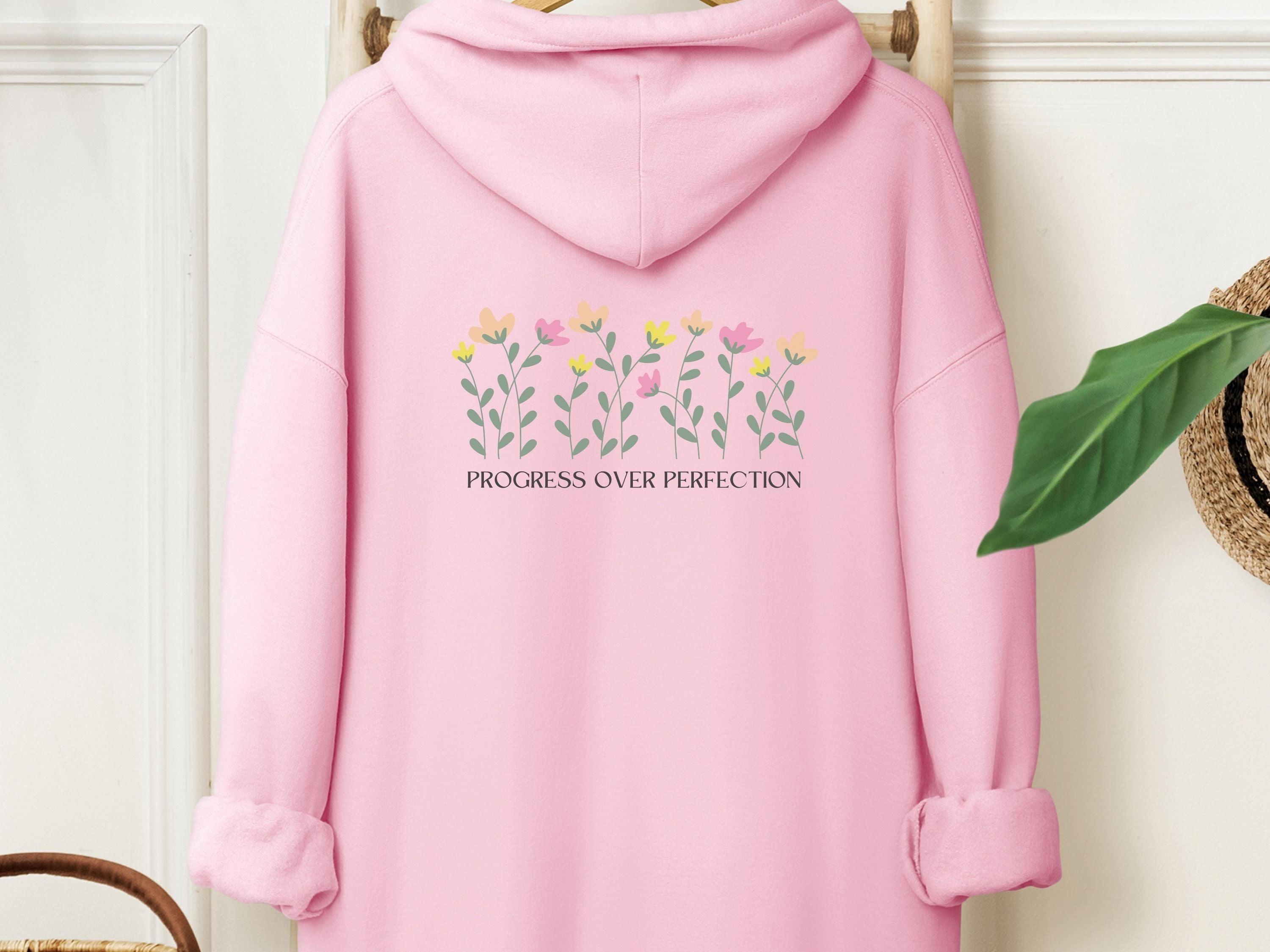 Progress Over Perfection Hoodie-Light Pink-Neurodiversity, ADHD & Autism Awareness & Acceptance Hoodie by Daily Bloom