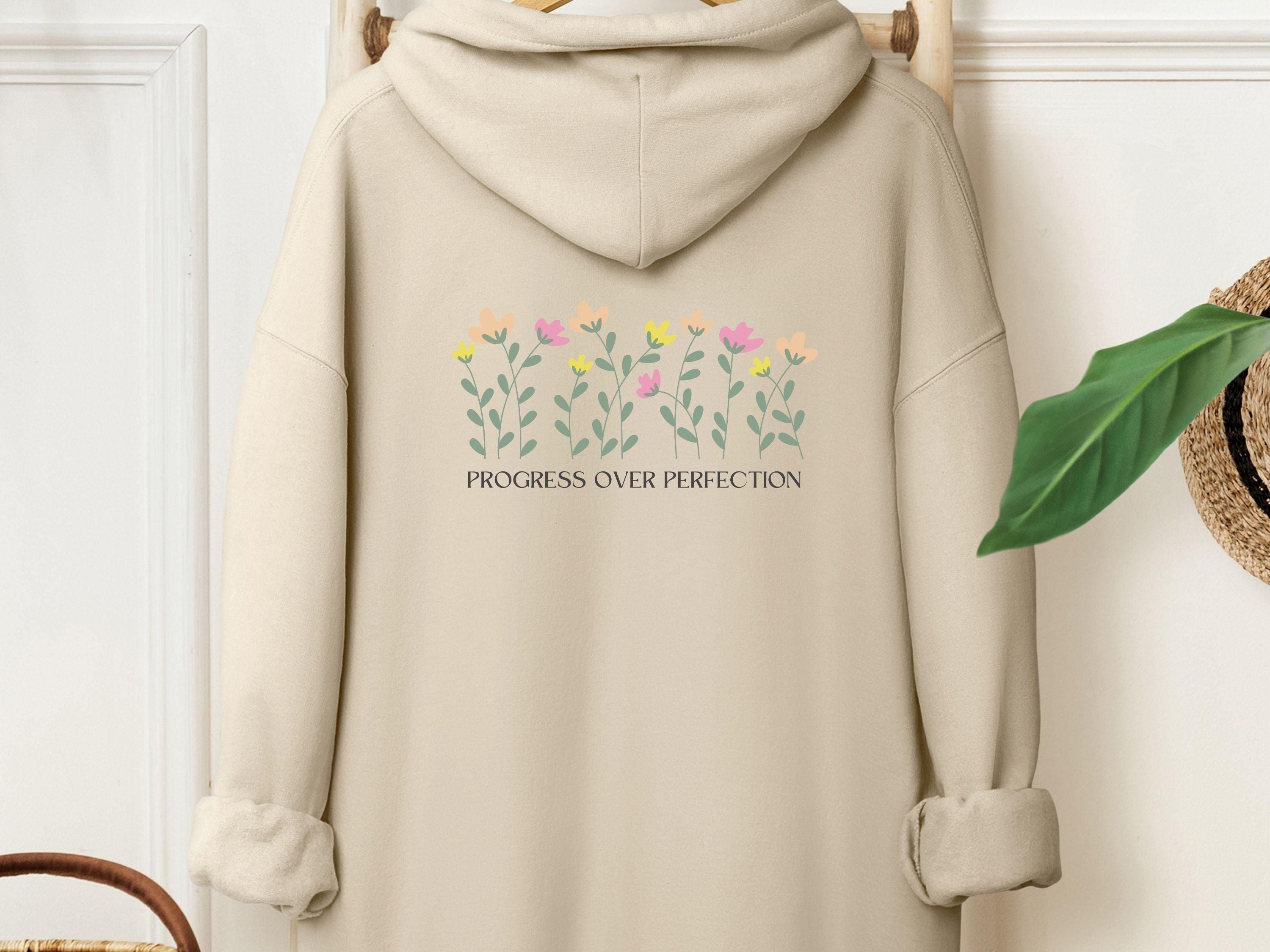 Progress Over Perfection Hoodie-Sand-Neurodiversity, ADHD & Autism Awareness & Acceptance Hoodie by Daily Bloom
