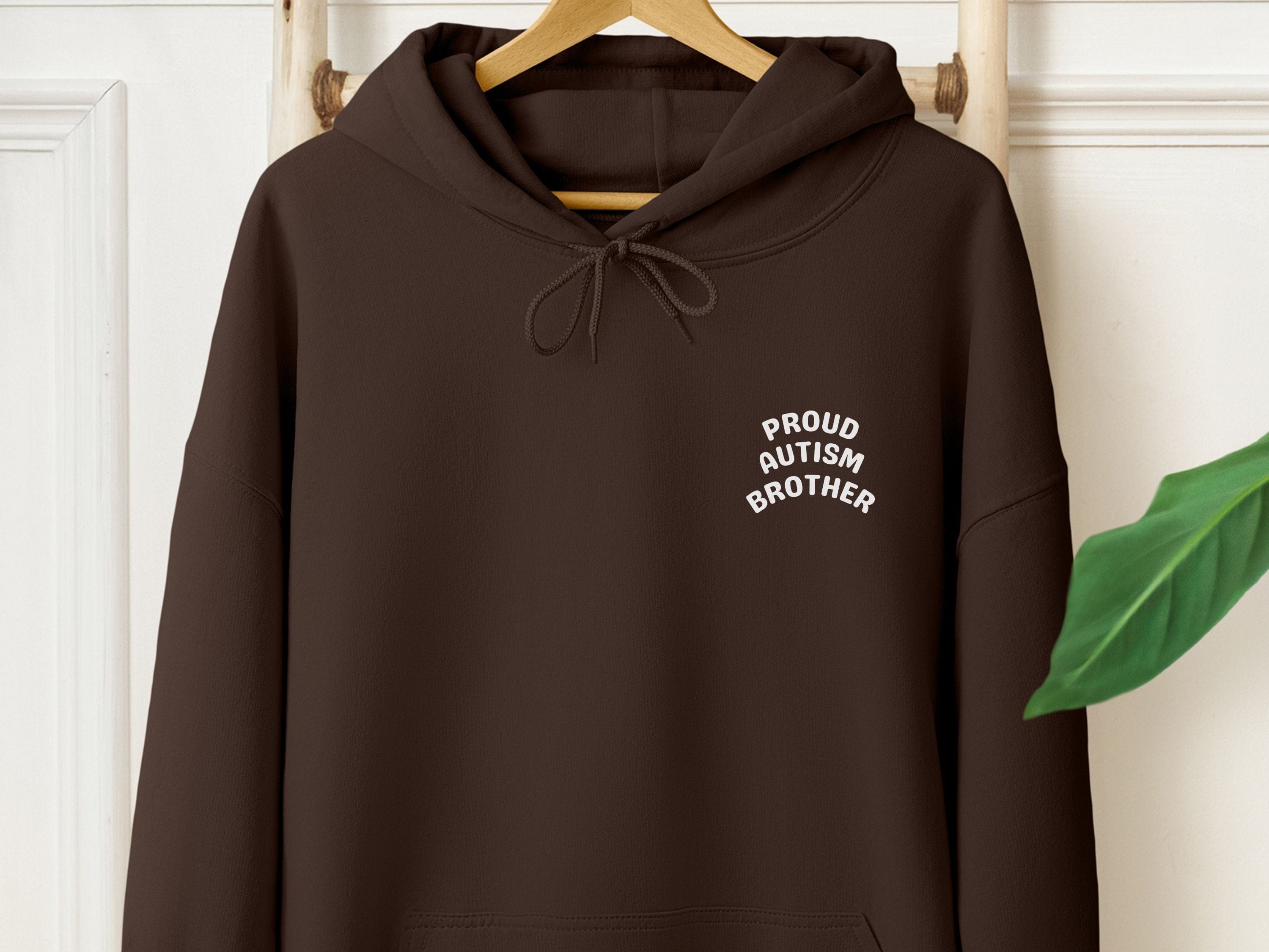 Proud Autism Brother Hoodie-Dark Chocolate-Neurodiversity, ADHD & Autism Awareness & Acceptance Hoodie by Daily Bloom