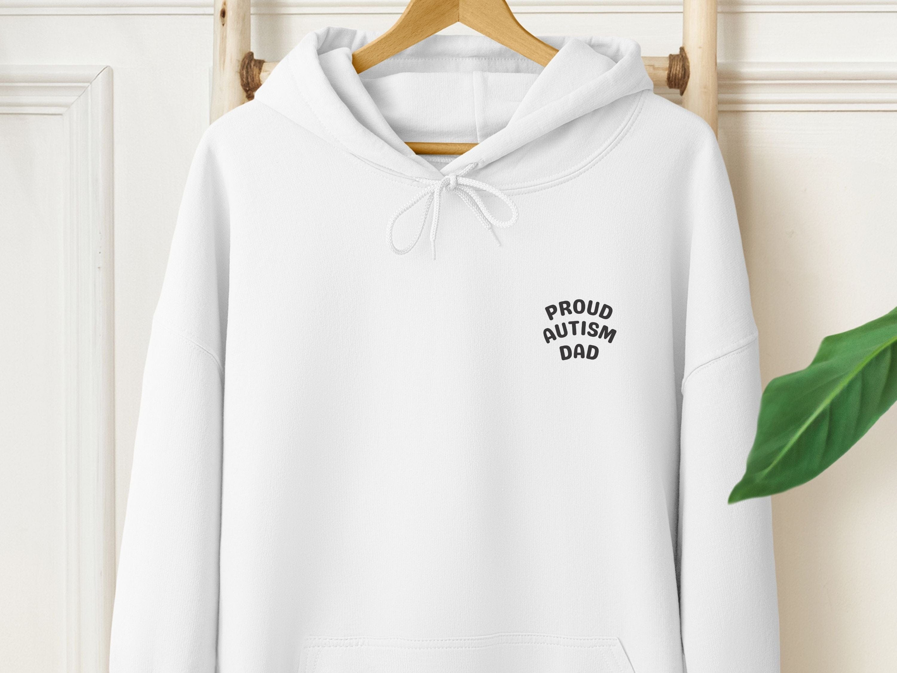 Proud Autism Dad Hoodie-White-Neurodiversity, ADHD & Autism Awareness & Acceptance Hoodie by Daily Bloom