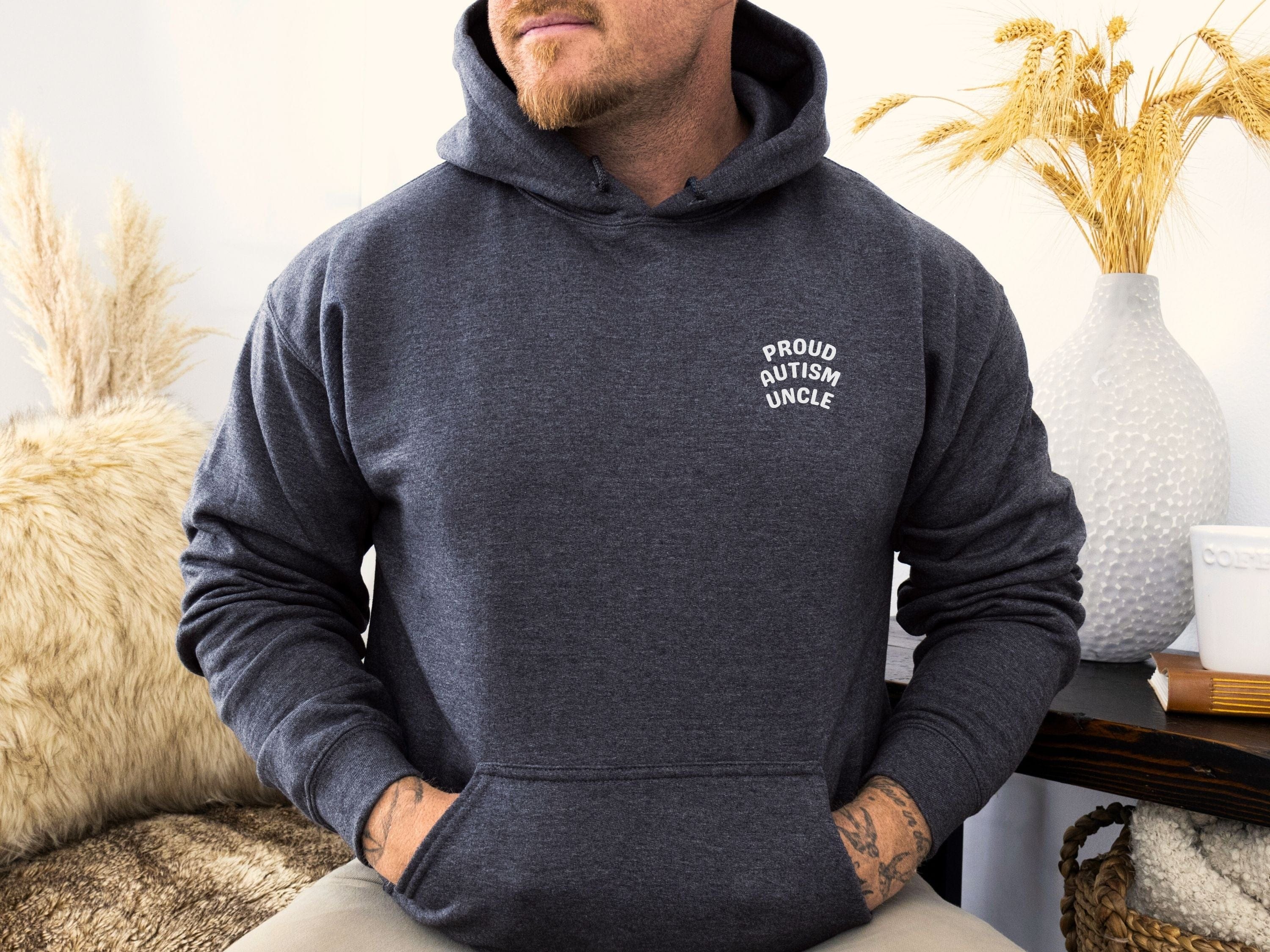 Proud Autism Uncle Hoodie-Neurodiversity, ADHD & Autism Awareness & Acceptance Hoodie by Daily Bloom