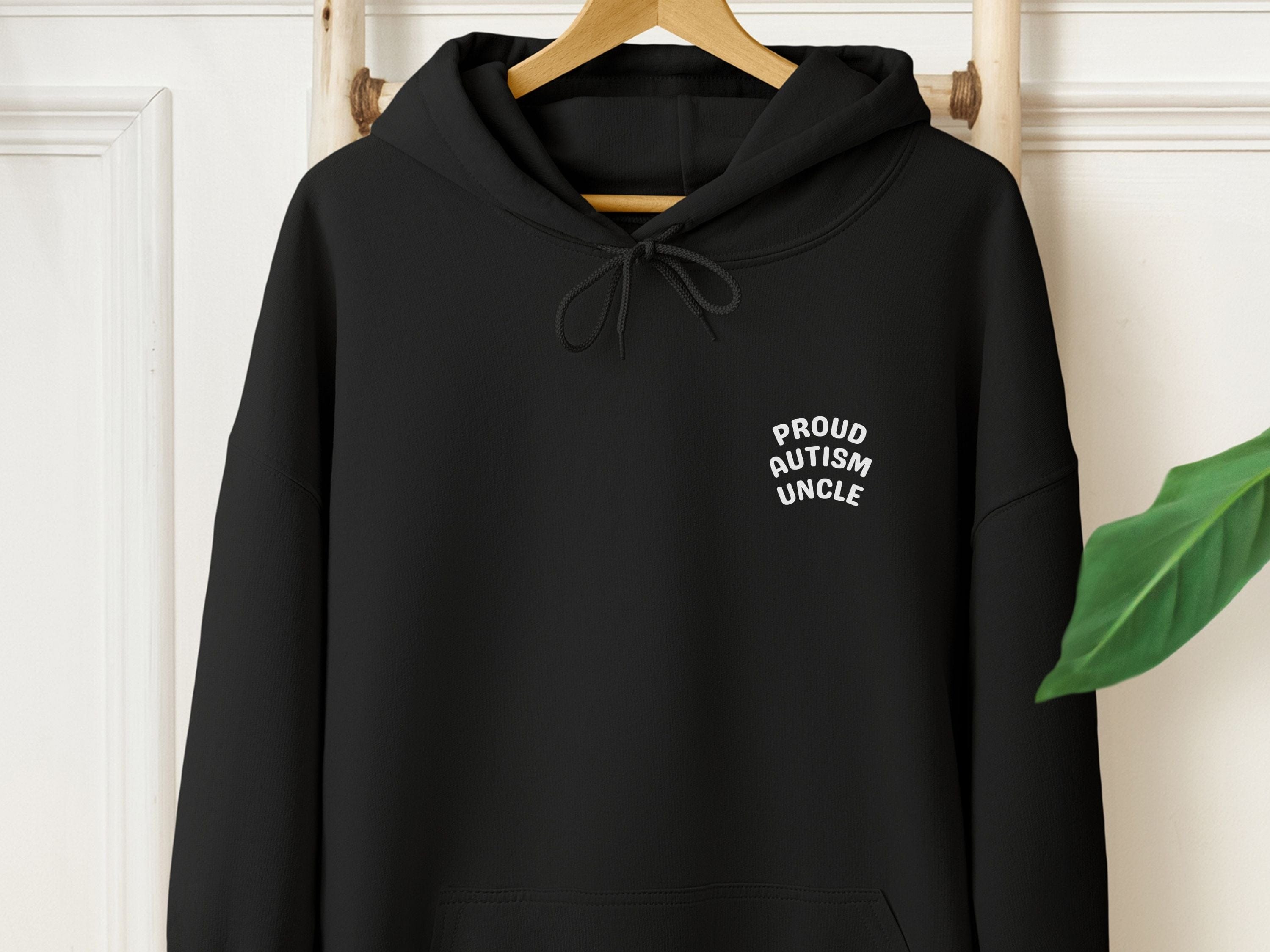 Proud Autism Uncle Hoodie-Black-Neurodiversity, ADHD & Autism Awareness & Acceptance Hoodie by Daily Bloom