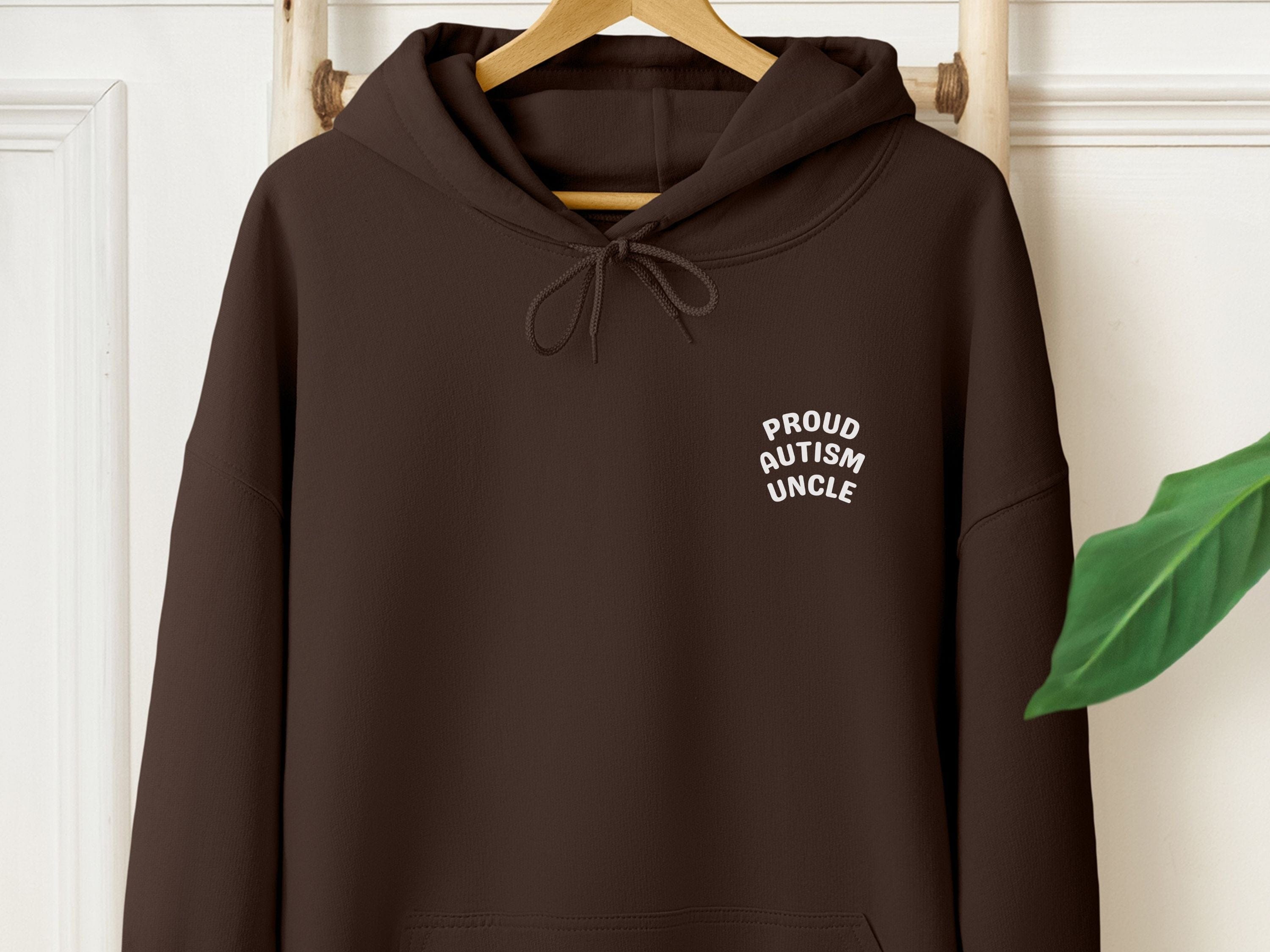 Proud Autism Uncle Hoodie-Dark Chocolate-Neurodiversity, ADHD & Autism Awareness & Acceptance Hoodie by Daily Bloom