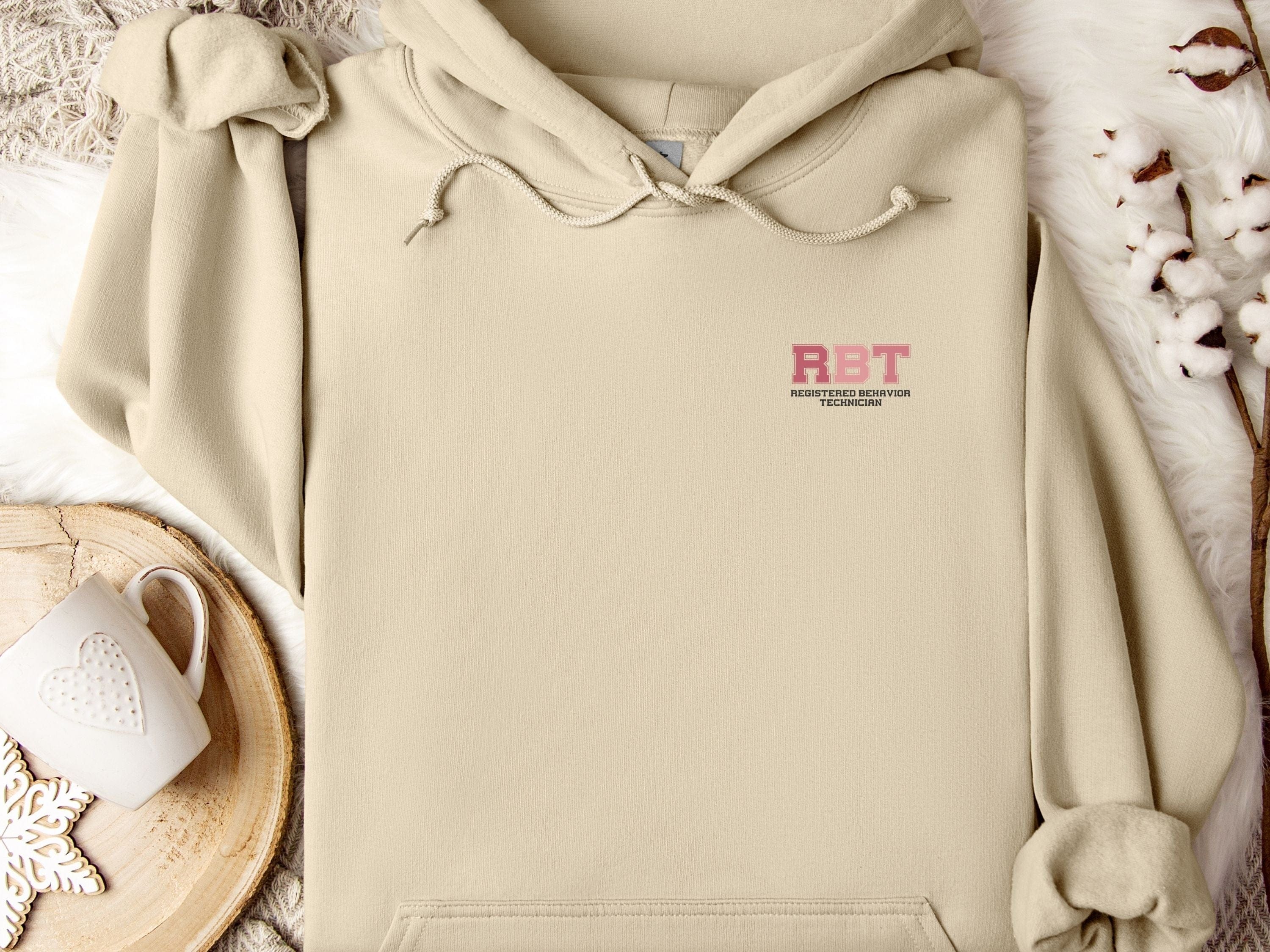 RBT Collegiate Hoodie-Sand-Neurodiversity, ADHD & Autism Awareness & Acceptance Hoodie by Daily Bloom