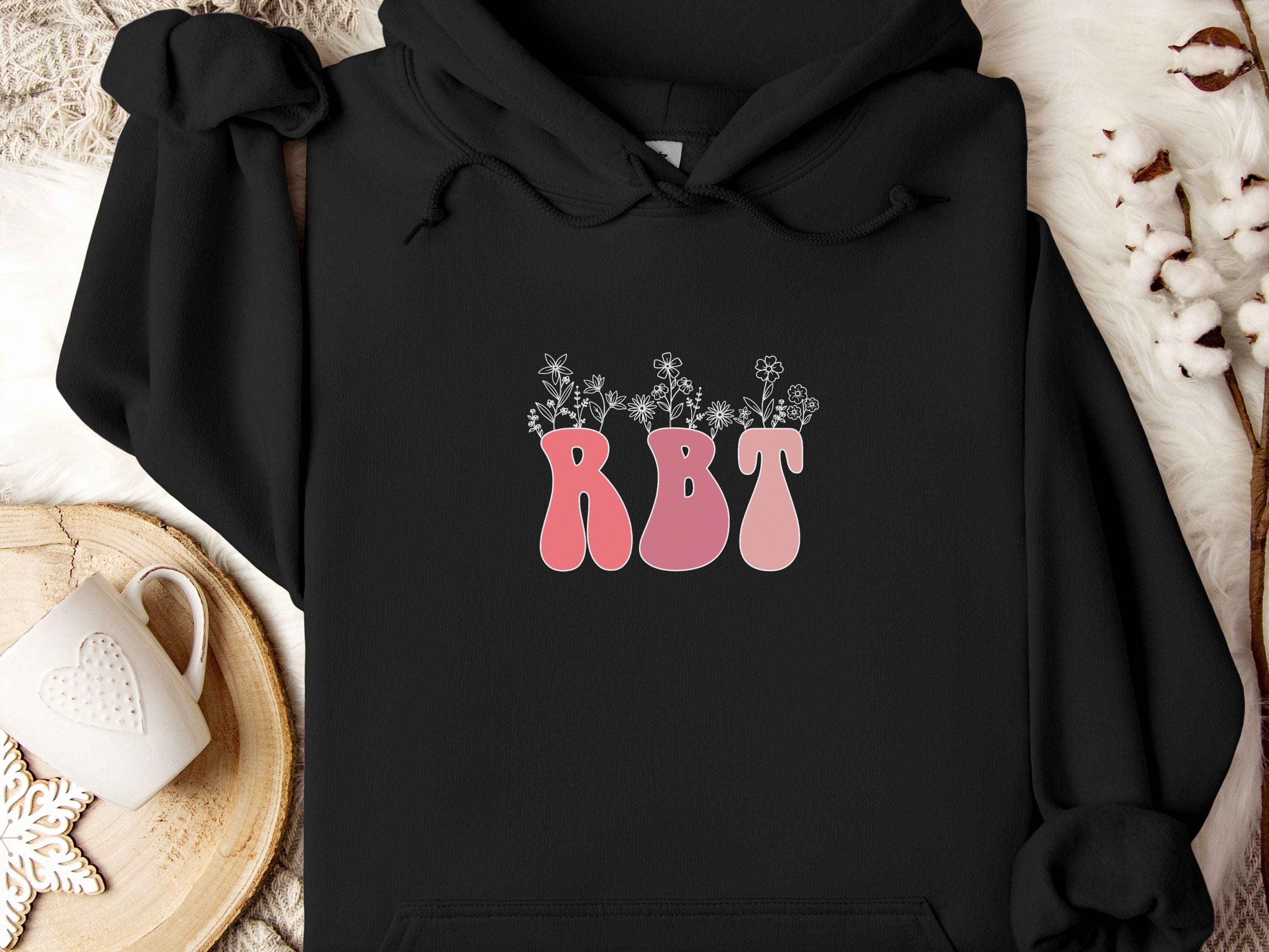RBT Groovy Wildflowers Hoodie-Black-Neurodiversity, ADHD & Autism Awareness & Acceptance Hoodie by Daily Bloom