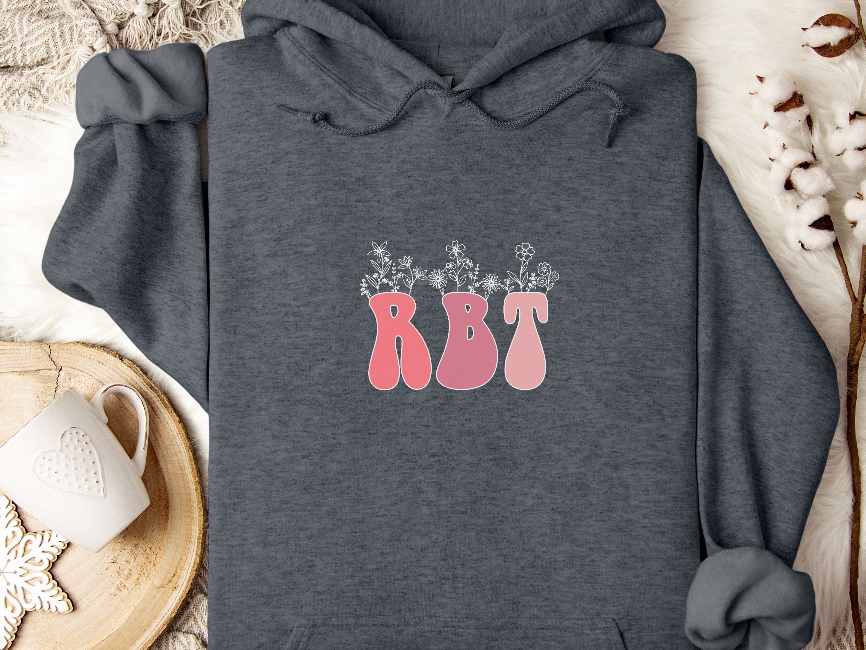 RBT Groovy Wildflowers Hoodie-Dark Heather-Neurodiversity, ADHD & Autism Awareness & Acceptance Hoodie by Daily Bloom
