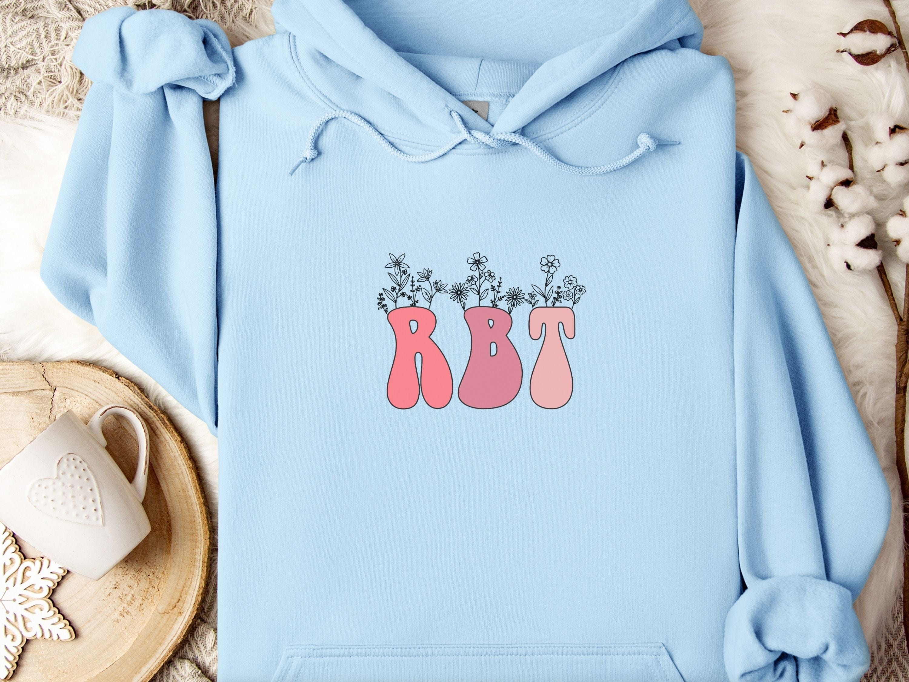 RBT Groovy Wildflowers Hoodie-Light Blue-Neurodiversity, ADHD & Autism Awareness & Acceptance Hoodie by Daily Bloom