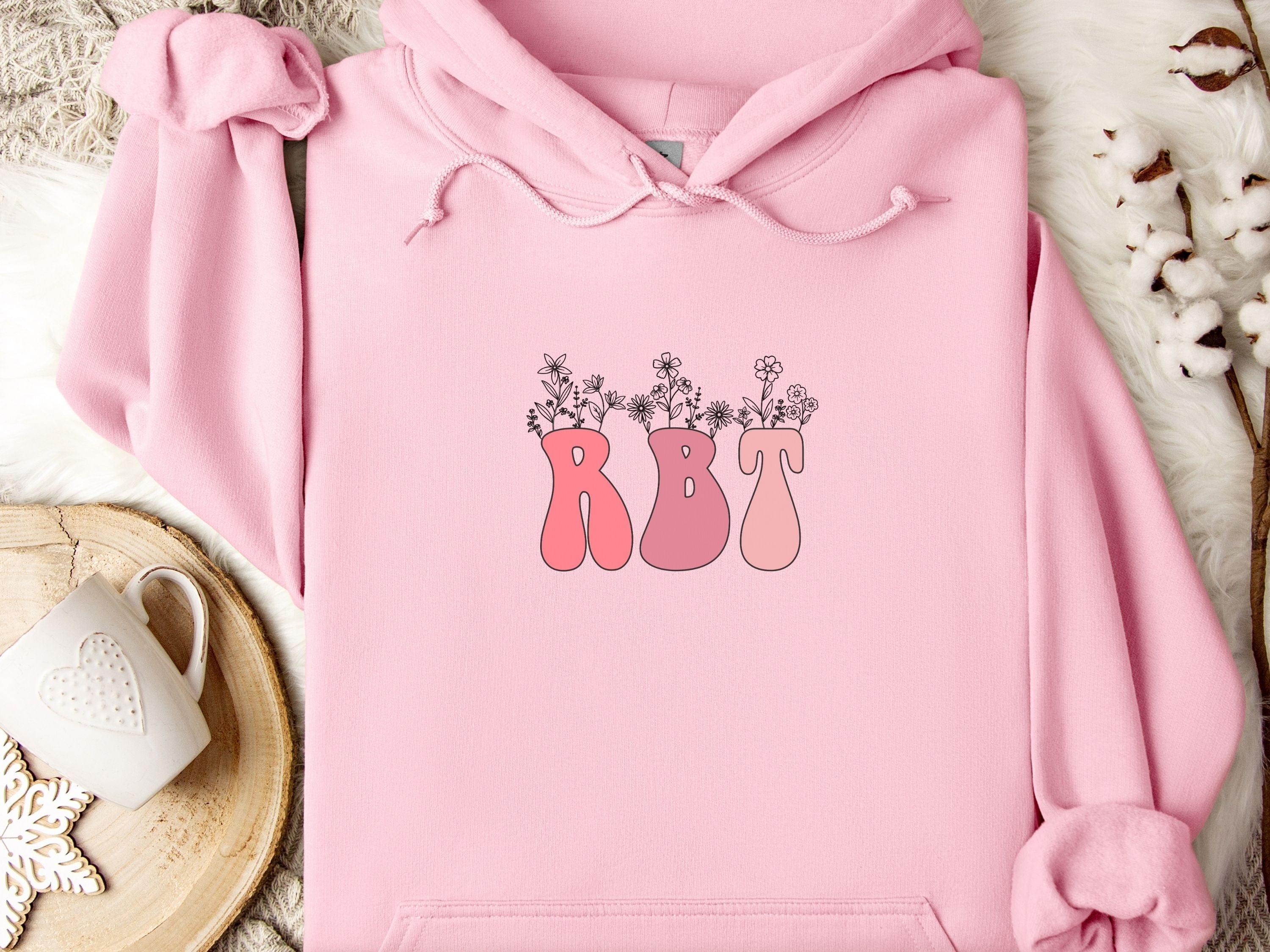 RBT Groovy Wildflowers Hoodie-Light Pink-Neurodiversity, ADHD & Autism Awareness & Acceptance Hoodie by Daily Bloom