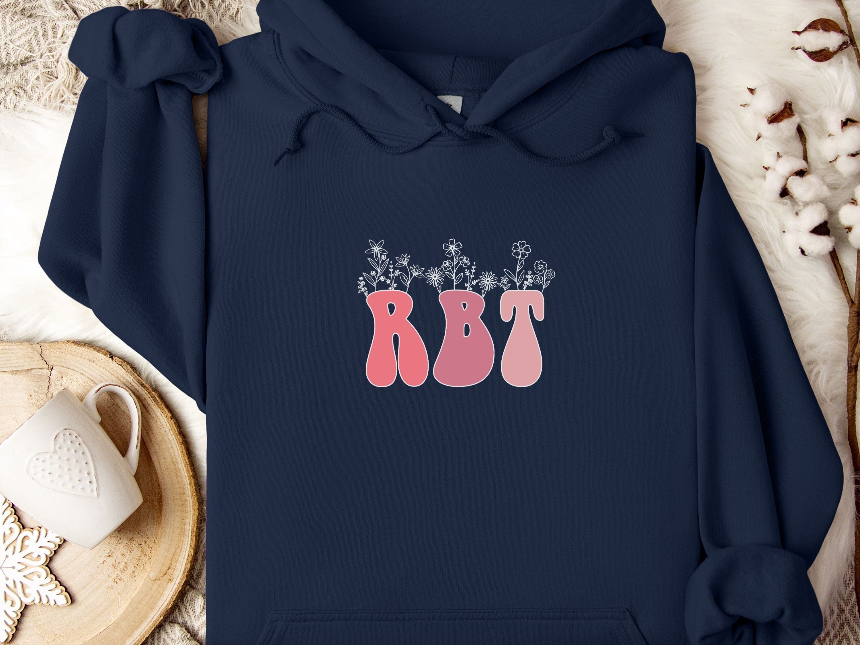 RBT Groovy Wildflowers Hoodie-Navy-Neurodiversity, ADHD & Autism Awareness & Acceptance Hoodie by Daily Bloom
