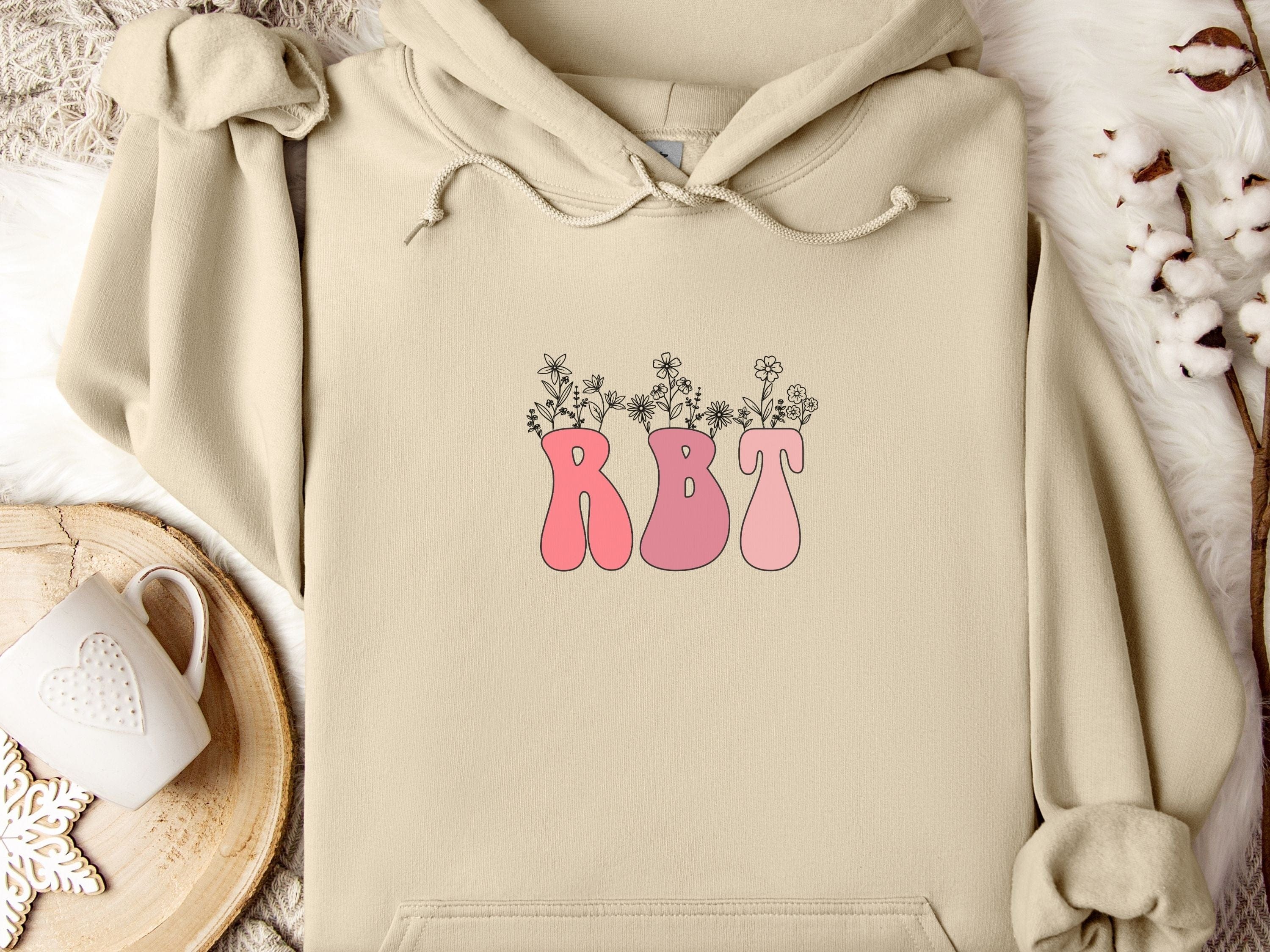 RBT Groovy Wildflowers Hoodie-Sand-Neurodiversity, ADHD & Autism Awareness & Acceptance Hoodie by Daily Bloom