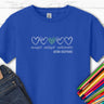 Autism Kids clothes - Accept Adapt Advocate Love Hearts Kids Tee - Daily Bloom