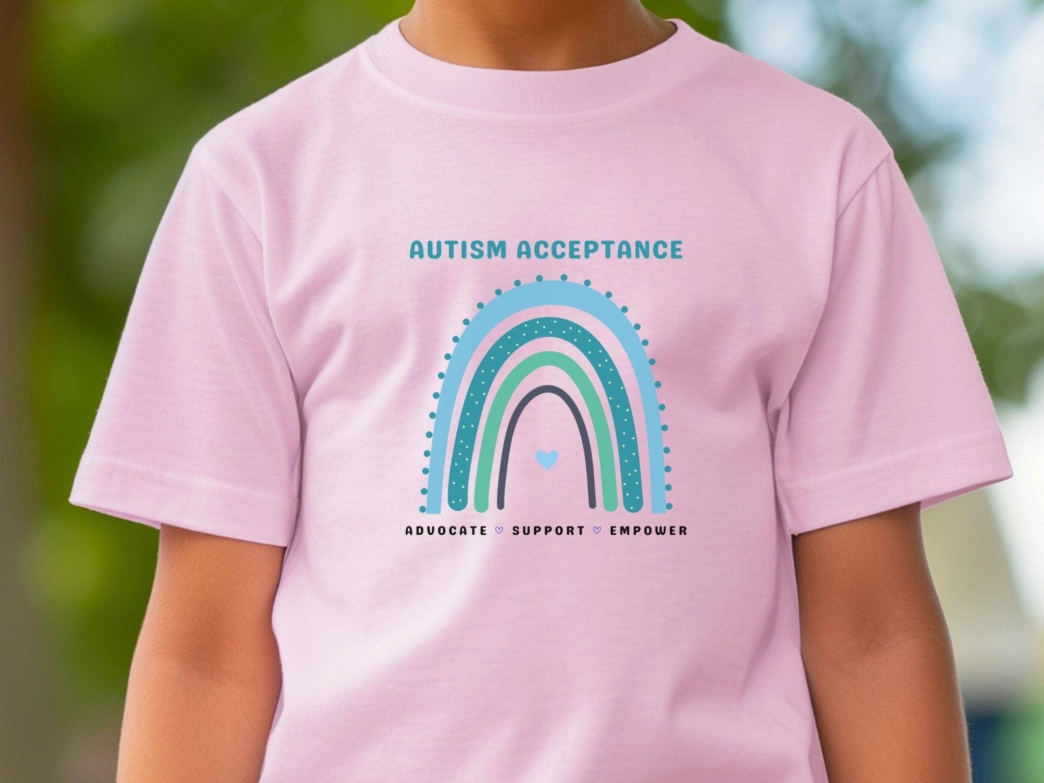 Autism Kids clothes - Advocate Support Empower Autism Acceptance Rainbow Kids T-Shirt - Daily Bloom
