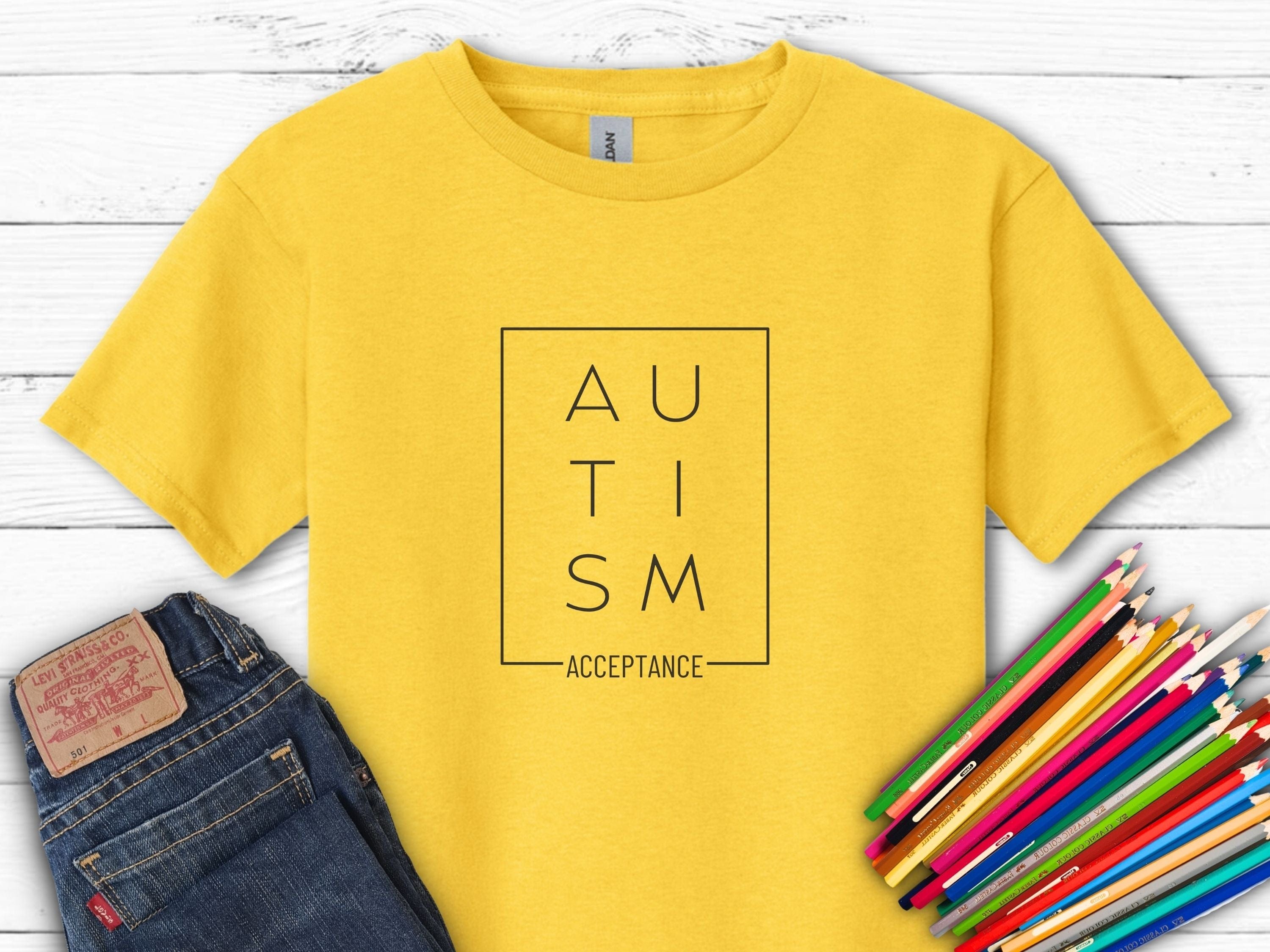 Autism Acceptance Box Kids T-Shirt-Daisy-Neurodiversity, ADHD & Autism Awareness & Acceptance Kids clothes by Daily Bloom