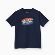Autism Kids clothes By Daily Bloom Autism Awareness 2025 - Brushstrokes of Awareness Youth T-Shirt Navy / XS