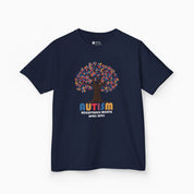 Autism Kids clothes By Daily Bloom Autism Awareness 2025 - Tree of Acceptance Youth T-Shirt Navy / XS