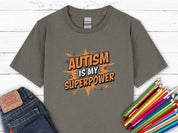 Autism Is My Superpower Kids T-Shirt-Charcoal-Neurodiversity, ADHD & Autism Awareness & Acceptance Kids clothes by Daily Bloom
