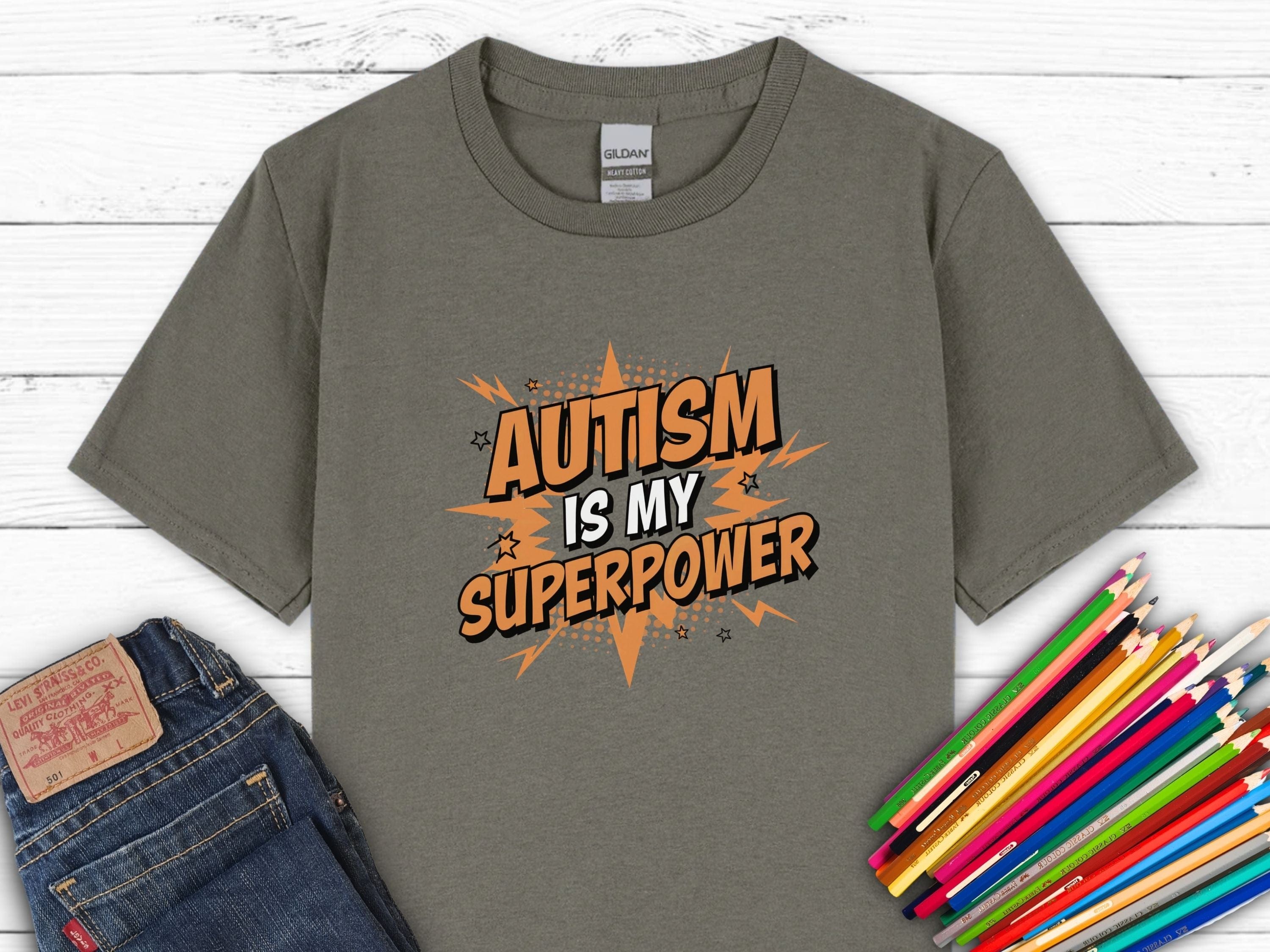 Autism Is My Superpower Kids T-Shirt-Charcoal-Neurodiversity, ADHD & Autism Awareness & Acceptance Kids clothes by Daily Bloom