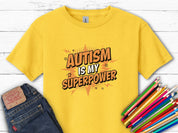 Autism Is My Superpower Kids T-Shirt-Daisy-Neurodiversity, ADHD & Autism Awareness & Acceptance Kids clothes by Daily Bloom