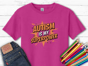 Autism Is My Superpower Kids T-Shirt-Heliconia-Neurodiversity, ADHD & Autism Awareness & Acceptance Kids clothes by Daily Bloom