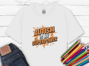 Autism Is My Superpower Kids T-Shirt-White-Neurodiversity, ADHD & Autism Awareness & Acceptance Kids clothes by Daily Bloom