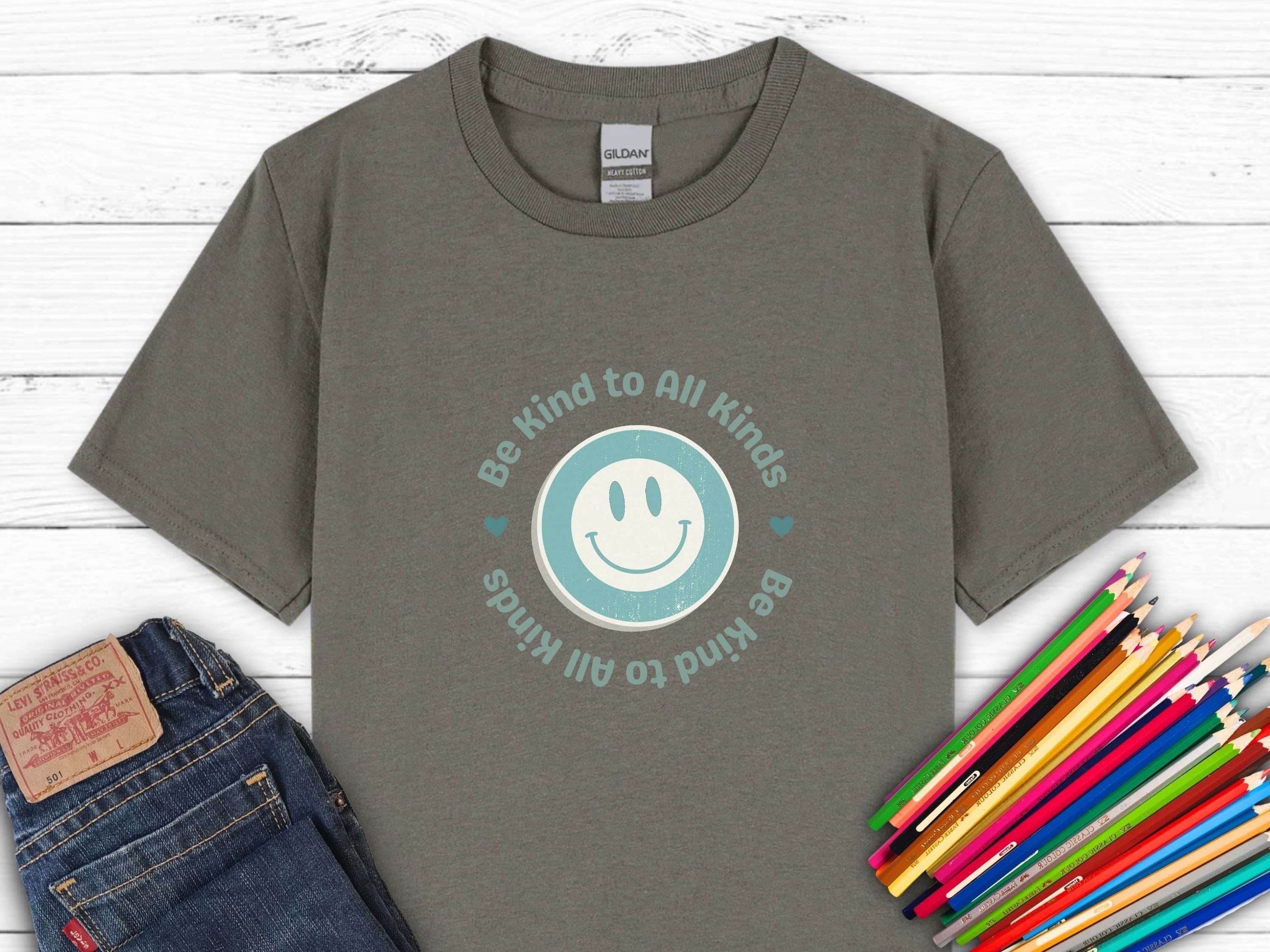 Be Kind to All Kinds Kids T-Shirt-Charcoal-Neurodiversity, ADHD & Autism Awareness & Acceptance Kids clothes by Daily Bloom