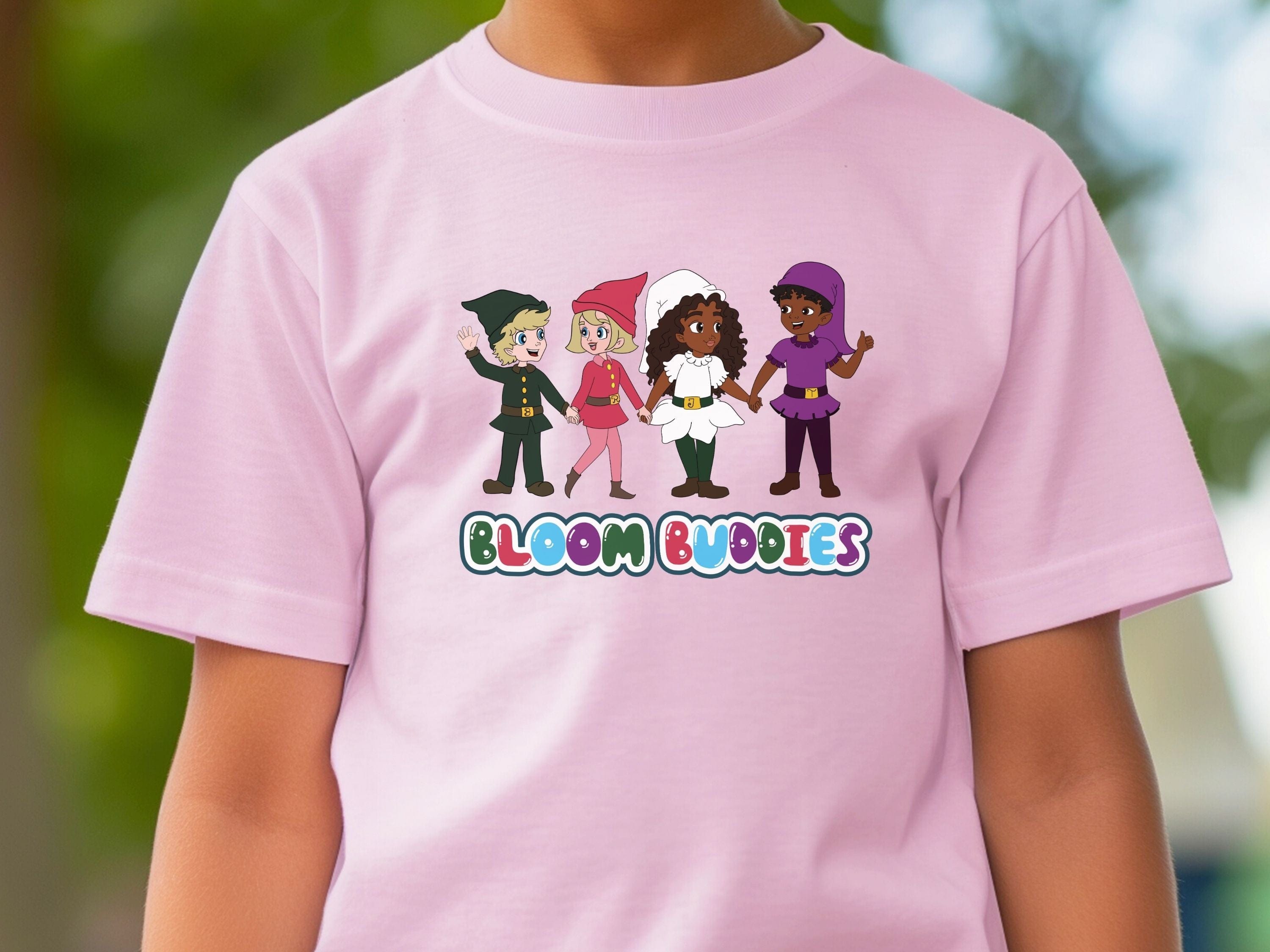 Bloom Buddies Holding Hands Kids T-Shirt-Neurodiversity, ADHD & Autism Awareness & Acceptance Kids clothes by Daily Bloom