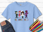 Bloom Buddies Holding Hands Kids T-Shirt-Light Blue-Neurodiversity, ADHD & Autism Awareness & Acceptance Kids clothes by Daily Bloom