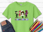 Bloom Buddies Holding Hands Kids T-Shirt-Lime-Neurodiversity, ADHD & Autism Awareness & Acceptance Kids clothes by Daily Bloom