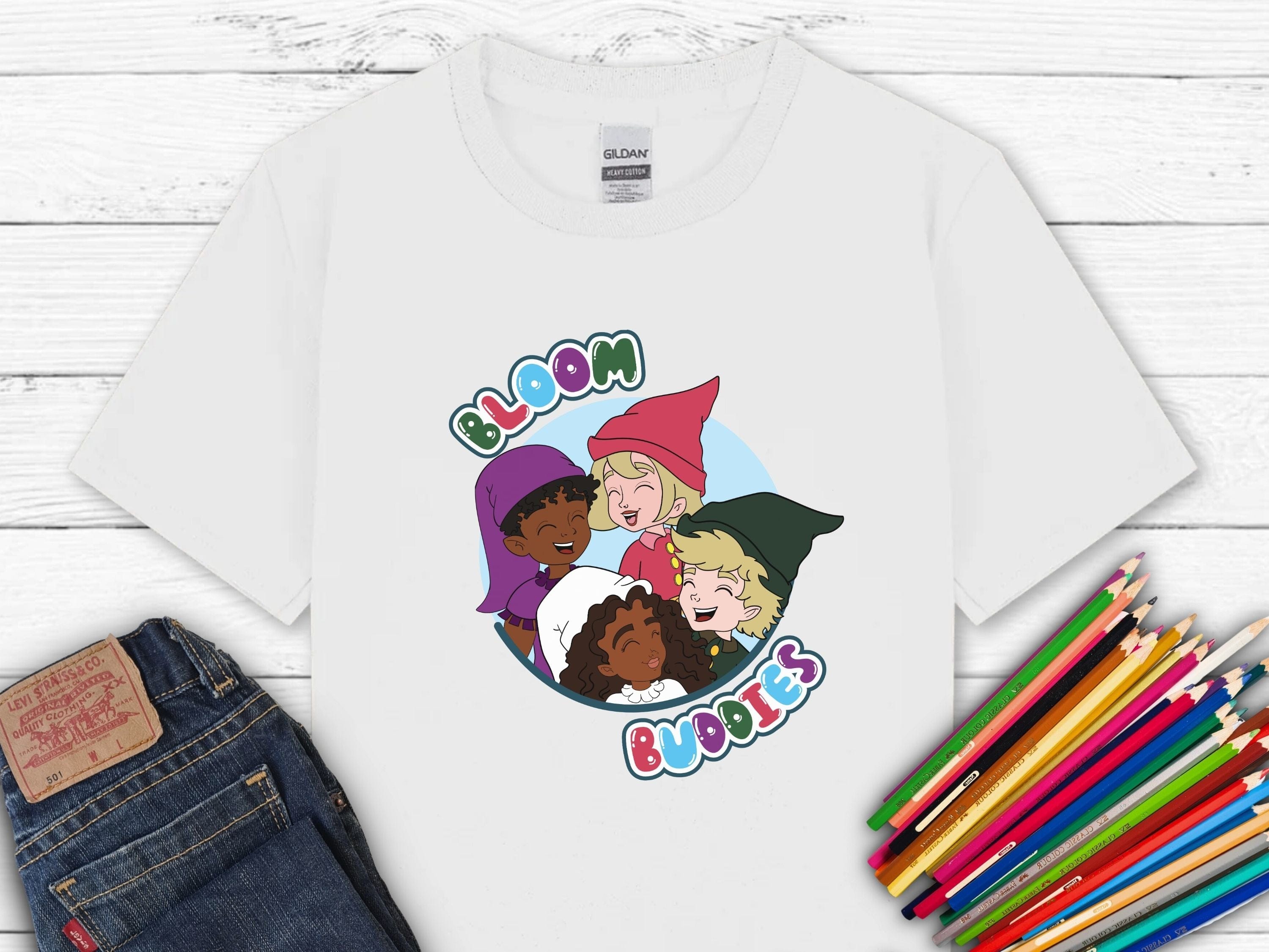 Bloom Buddies Profile Pictures Kids T-Shirt-White-Neurodiversity, ADHD & Autism Awareness & Acceptance Kids clothes by Daily Bloom