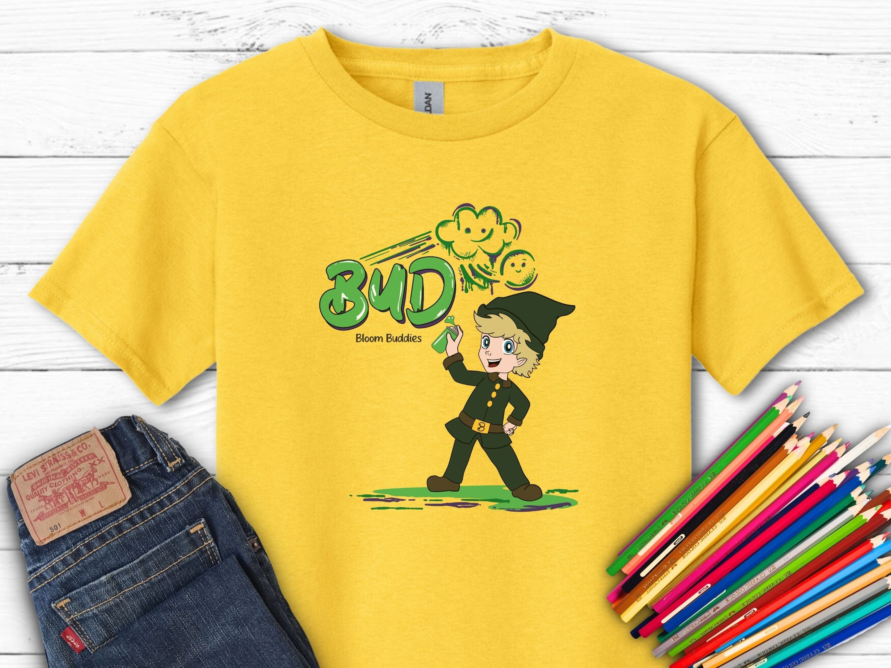 Bud Graffiti - Bloom Buddies Kids T-Shirt-Daisy-Neurodiversity, ADHD & Autism Awareness & Acceptance Kids clothes by Daily Bloom