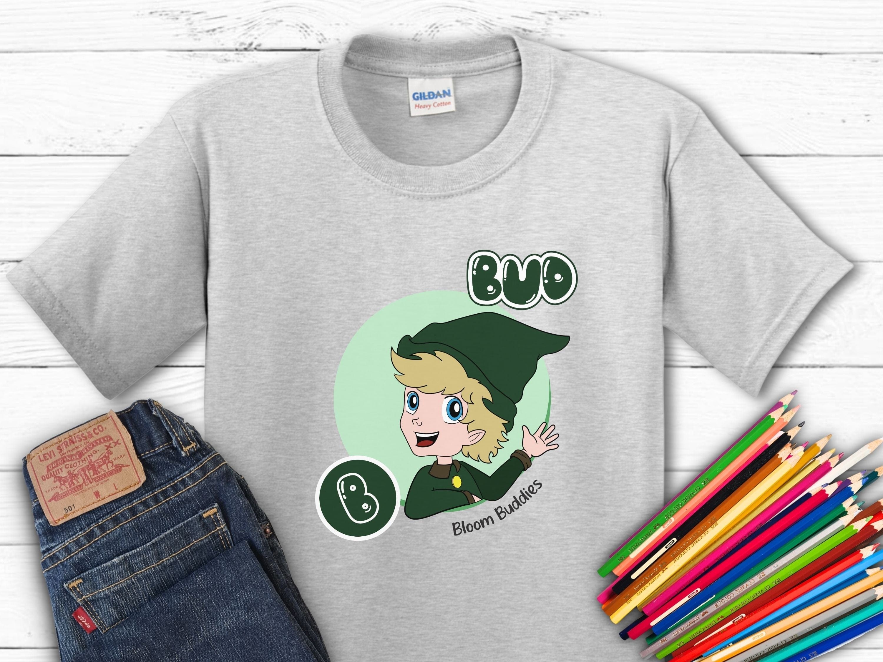 Bud Profile Picture - Bloom Buddies Kids T-Shirt-Ash-Neurodiversity, ADHD & Autism Awareness & Acceptance Kids clothes by Daily Bloom