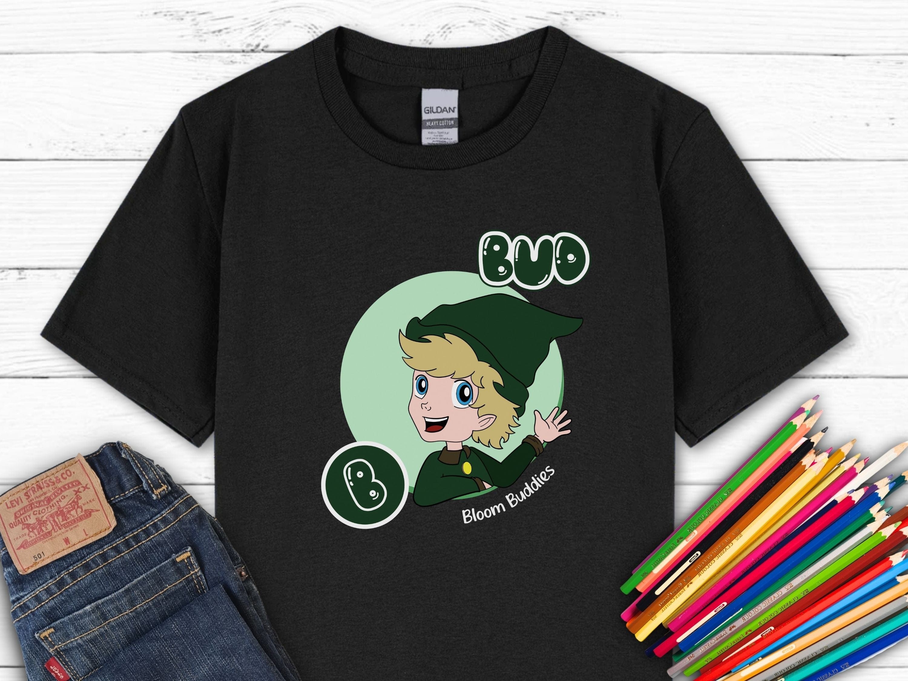 Bud Profile Picture - Bloom Buddies Kids T-Shirt-Black-Neurodiversity, ADHD & Autism Awareness & Acceptance Kids clothes by Daily Bloom