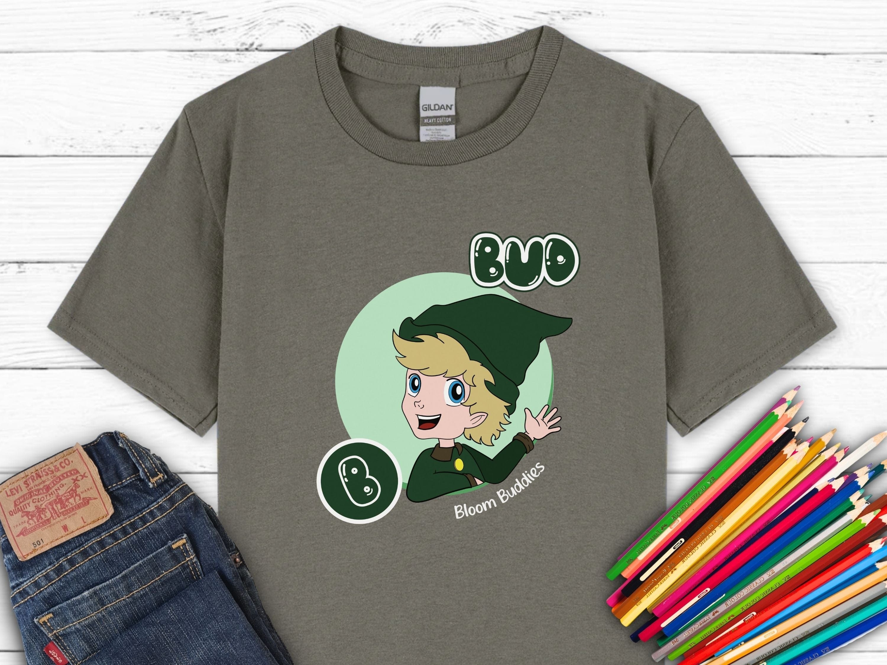 Bud Profile Picture - Bloom Buddies Kids T-Shirt-Charcoal-Neurodiversity, ADHD & Autism Awareness & Acceptance Kids clothes by Daily Bloom