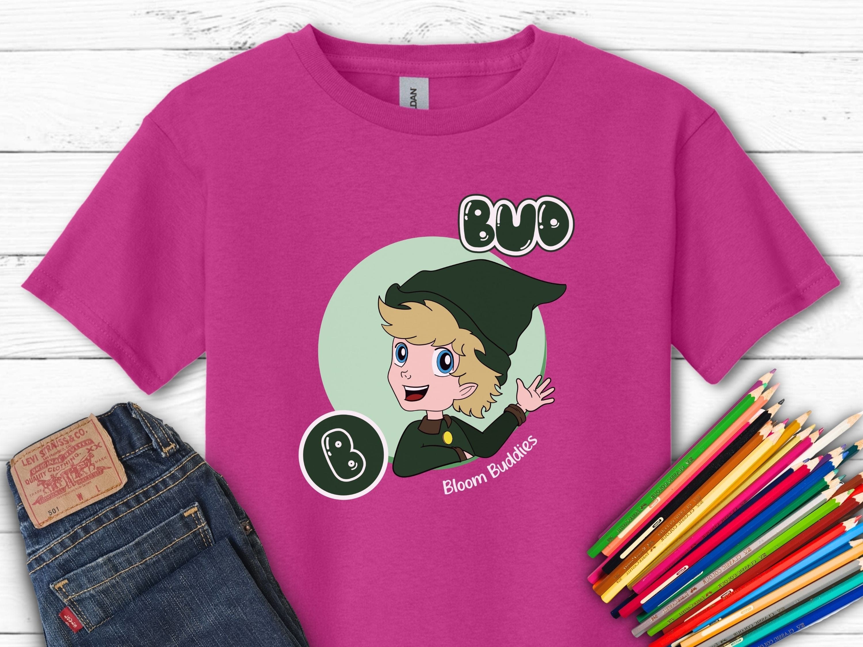 Bud Profile Picture - Bloom Buddies Kids T-Shirt-Heliconia-Neurodiversity, ADHD & Autism Awareness & Acceptance Kids clothes by Daily Bloom