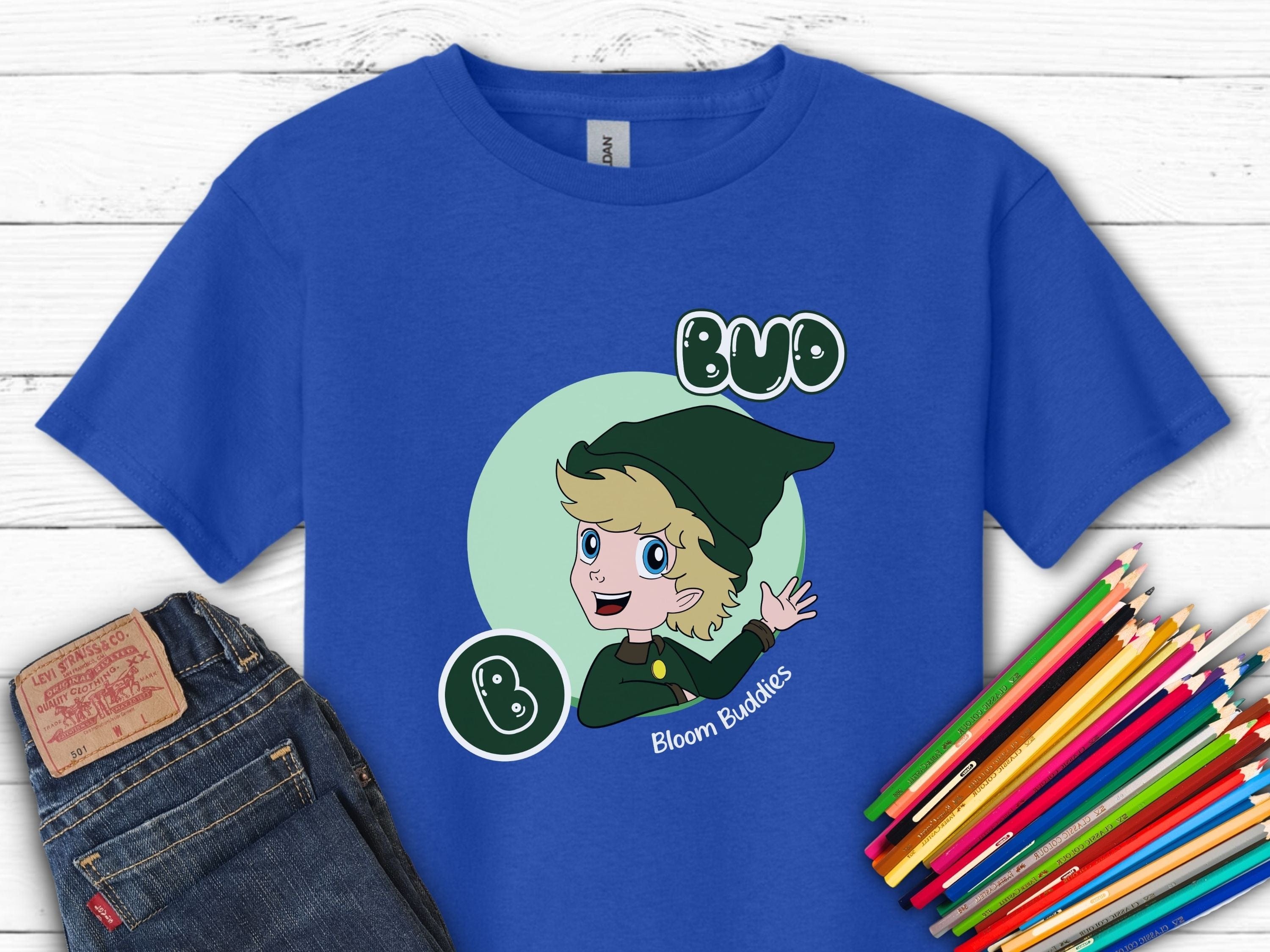 Bud Profile Picture - Bloom Buddies Kids T-Shirt-Royal-Neurodiversity, ADHD & Autism Awareness & Acceptance Kids clothes by Daily Bloom
