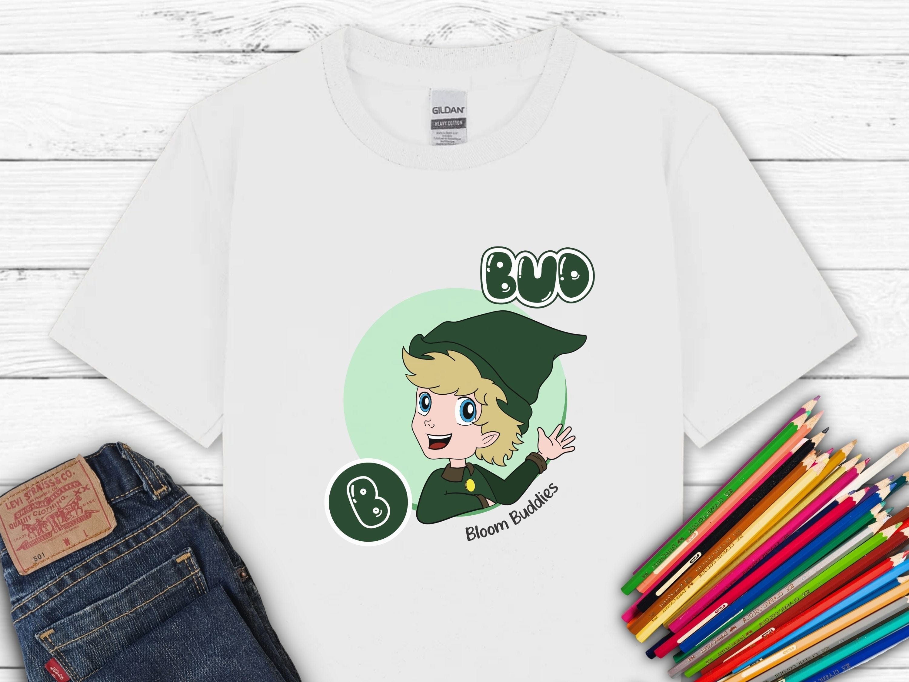 Bud Profile Picture - Bloom Buddies Kids T-Shirt-White-Neurodiversity, ADHD & Autism Awareness & Acceptance Kids clothes by Daily Bloom