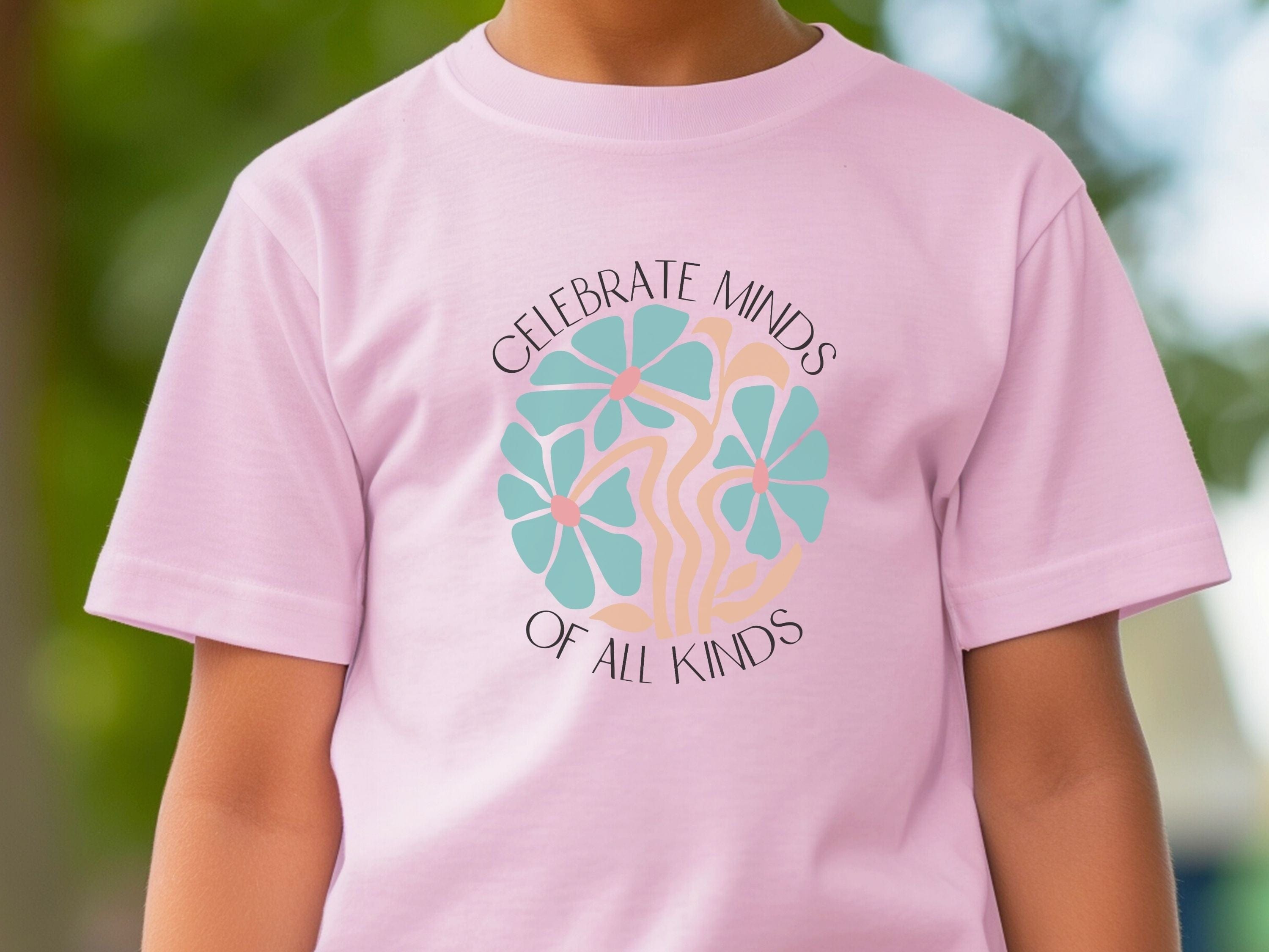 Celebrate Minds of All Kinds Kids T-Shirt-Neurodiversity, ADHD & Autism Awareness & Acceptance Kids clothes by Daily Bloom
