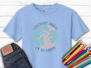 Celebrate Minds of All Kinds Kids T-Shirt-Light Blue-Neurodiversity, ADHD & Autism Awareness & Acceptance Kids clothes by Daily Bloom