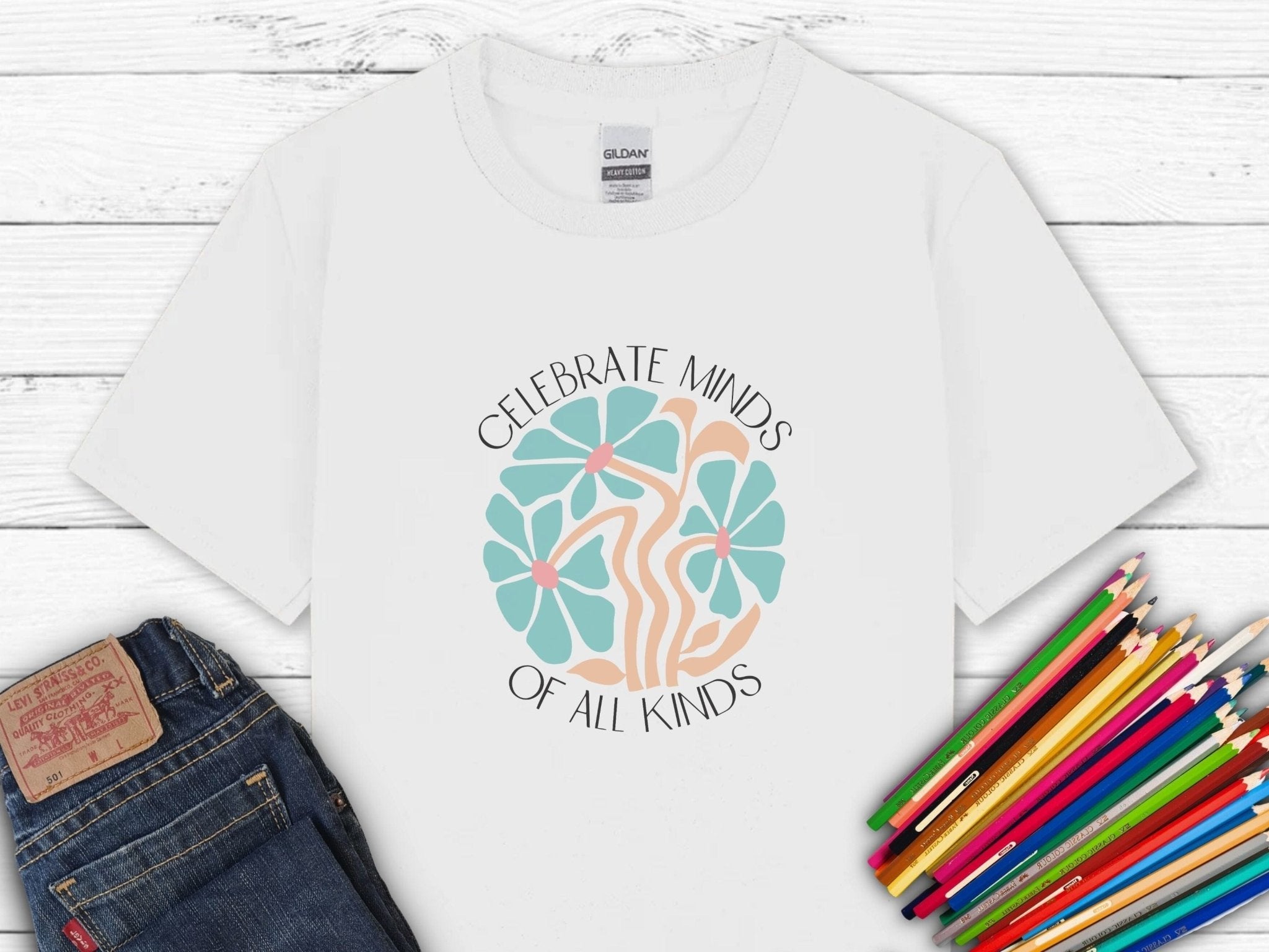 Autism Kids clothes - Celebrate Minds of All Kinds Kids T-Shirt - Daily Bloom